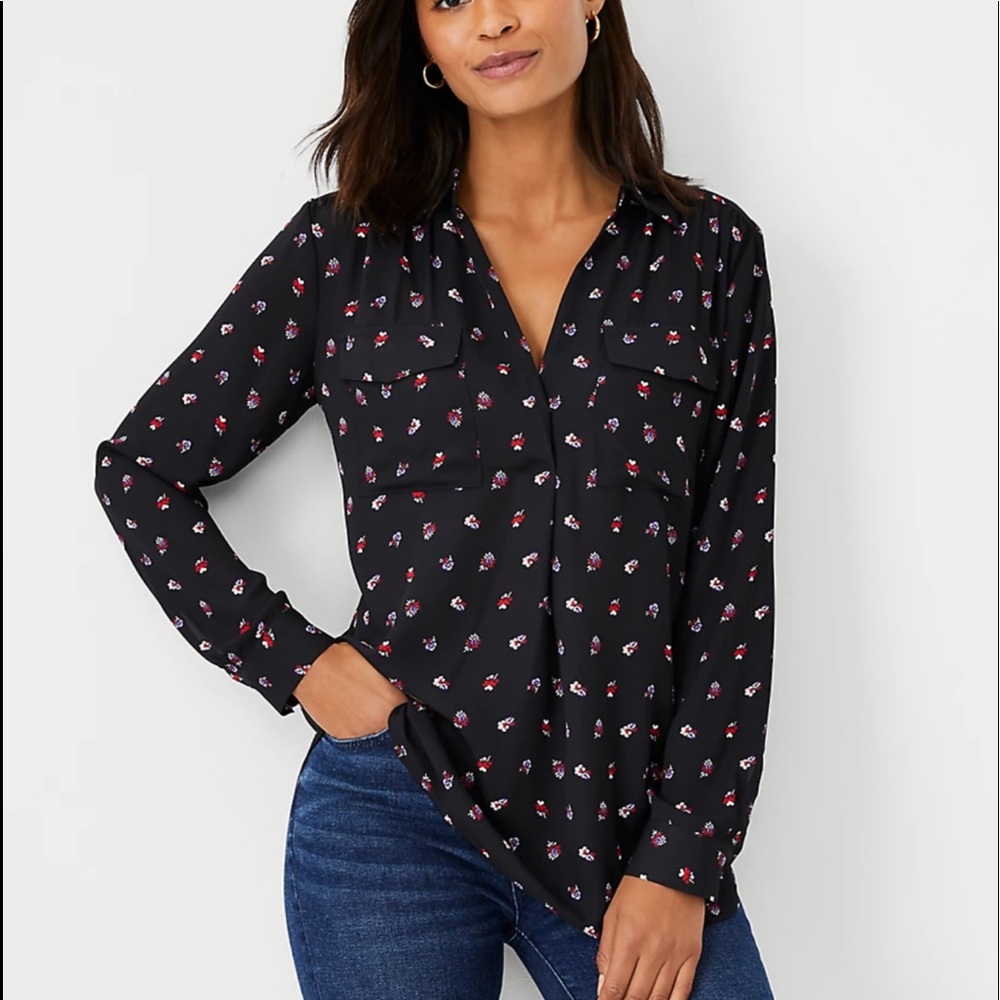 Ann Taylor Floral Camp Shirt